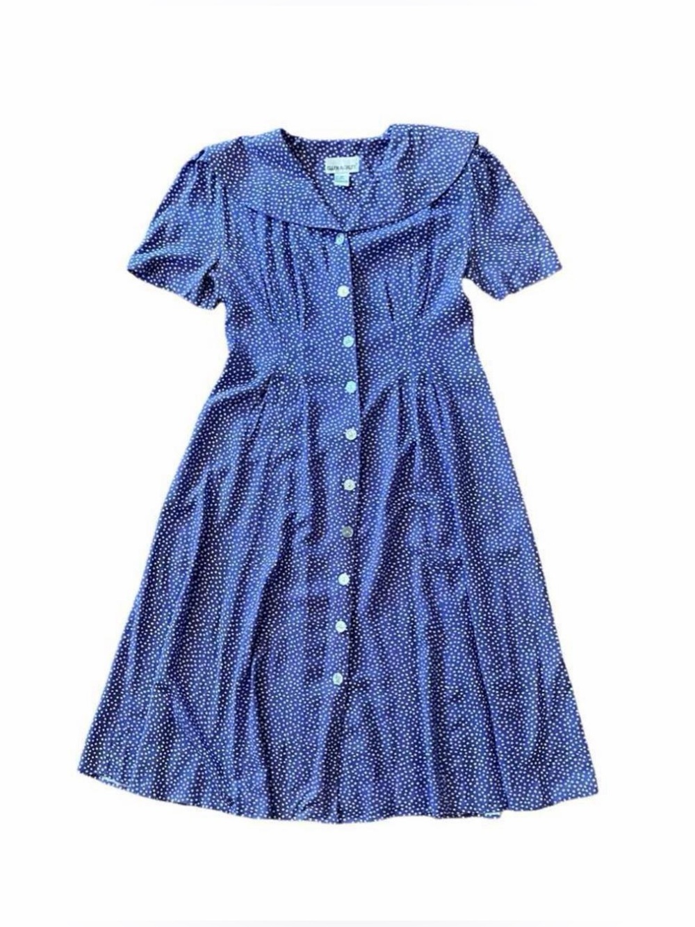 Vintage Purple Polka Dot Midi Dress 8P
